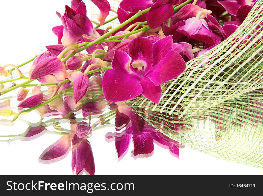 Orchid bouquet on a white background, is isolated. Orchid bouquet on a white background, is isolated.