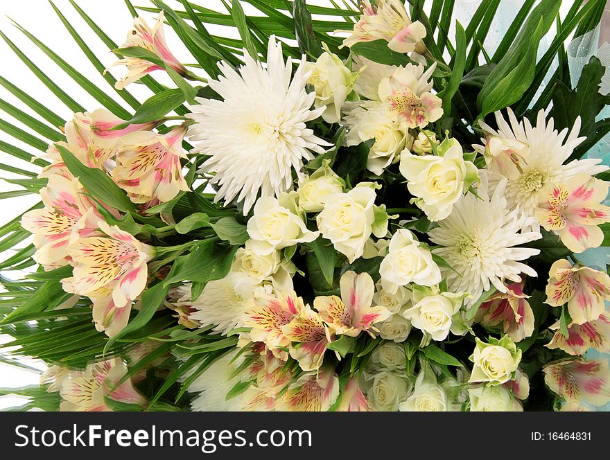 Bouquet flowers on a white background, is isolated. Bouquet flowers on a white background, is isolated.