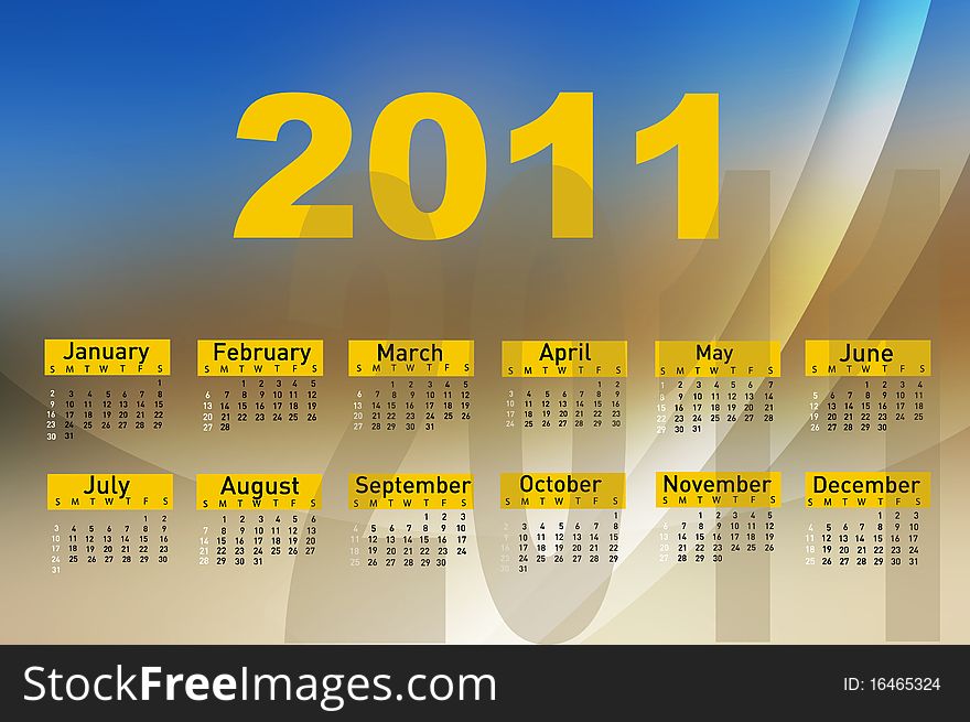 Calendar For Year 2011