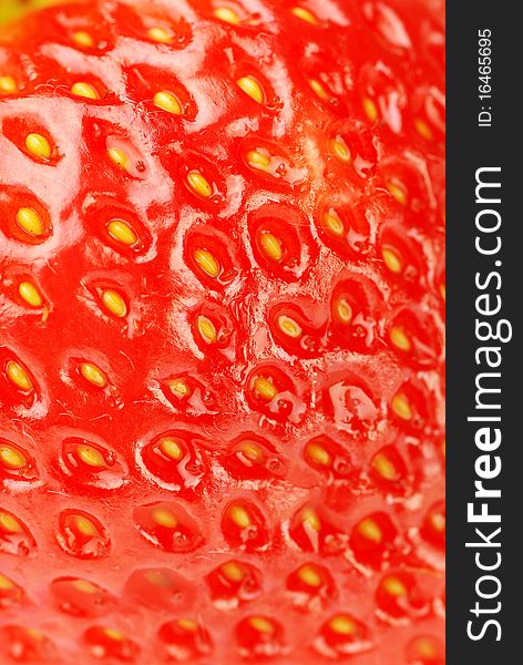 Fresh strawberry close-up shot
