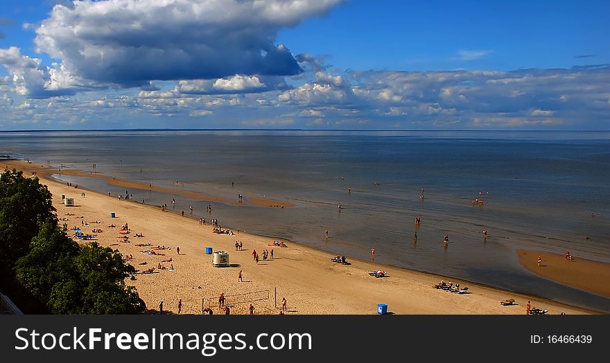 This shot was done from a resort hotel on the beach of Riga gulf. This shot was done from a resort hotel on the beach of Riga gulf