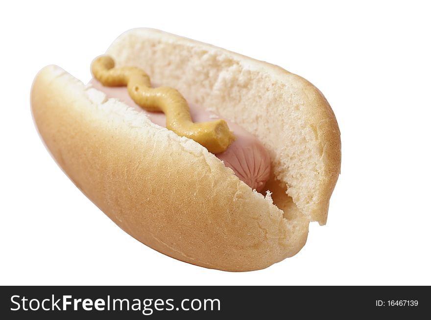 Hot dog on a white background