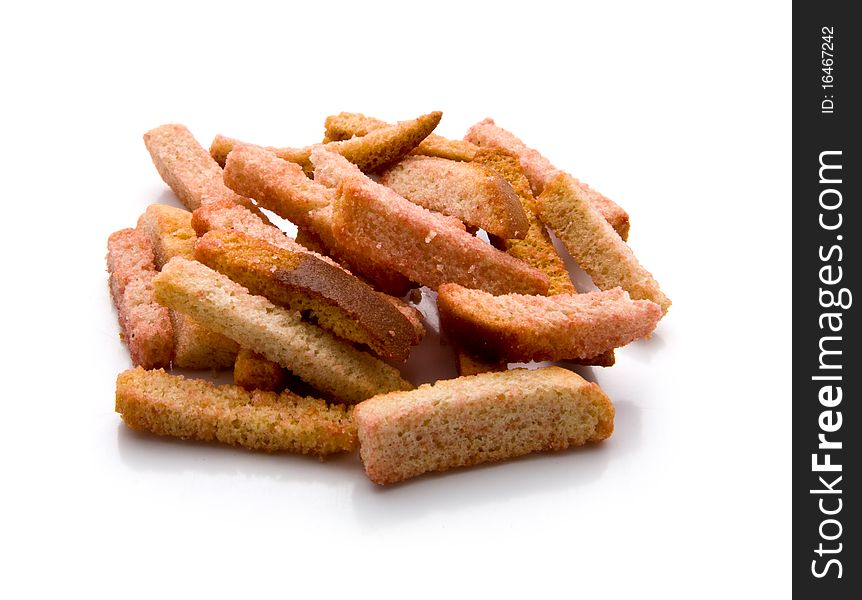Panary rusks on a white background