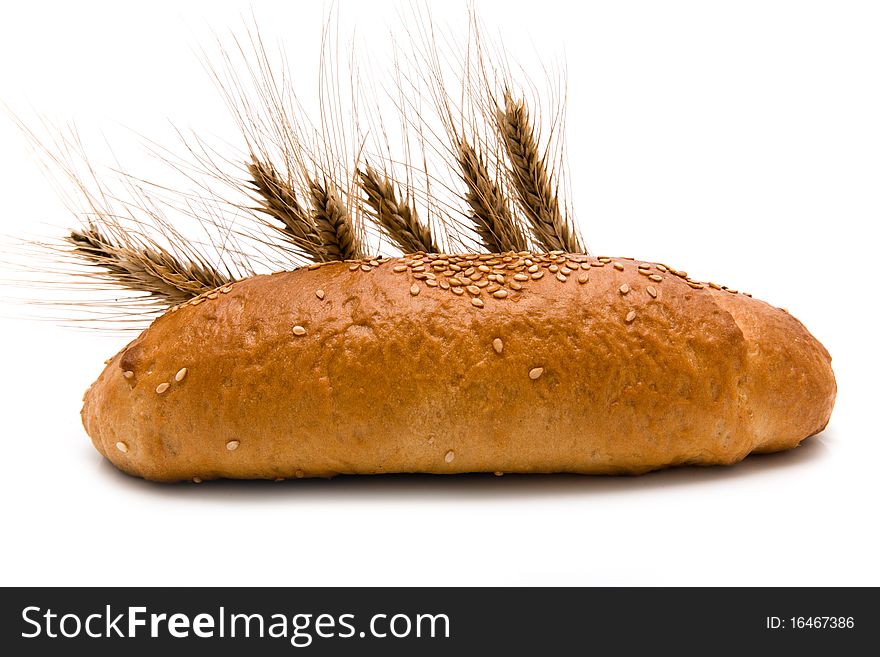 Bread with ears on a white background