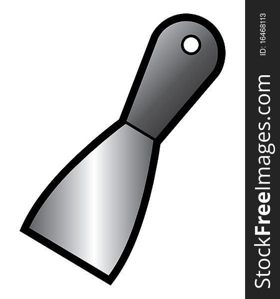Cartoon illustration of a shiny trowel tool