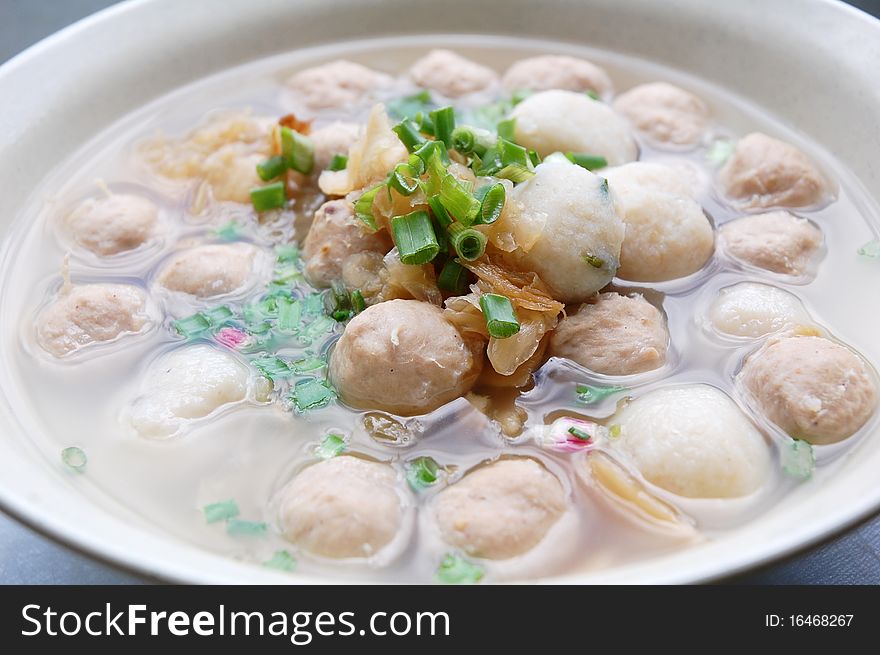 Meat And Fish Ball Soup