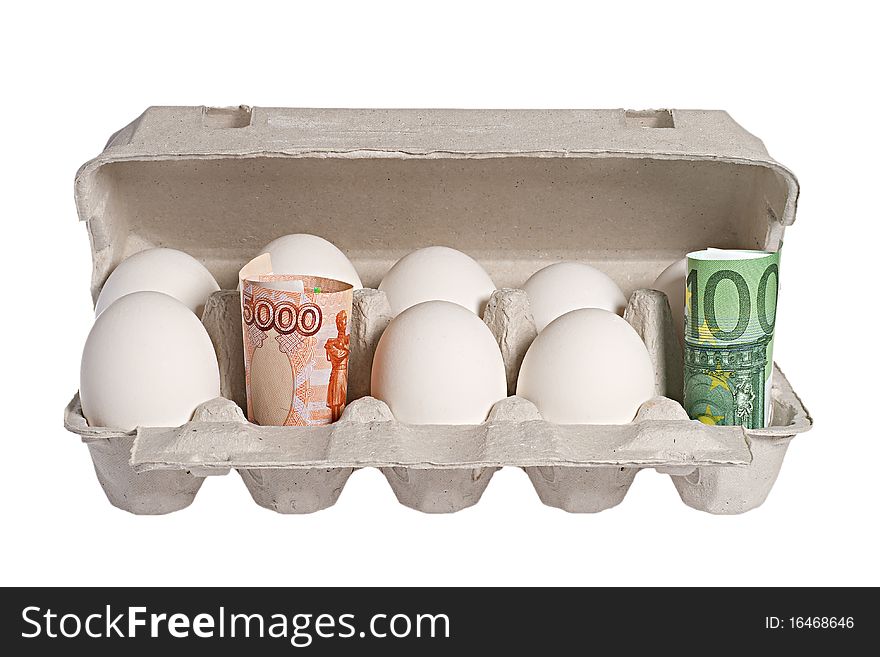 Keeping money and eggs in a carton