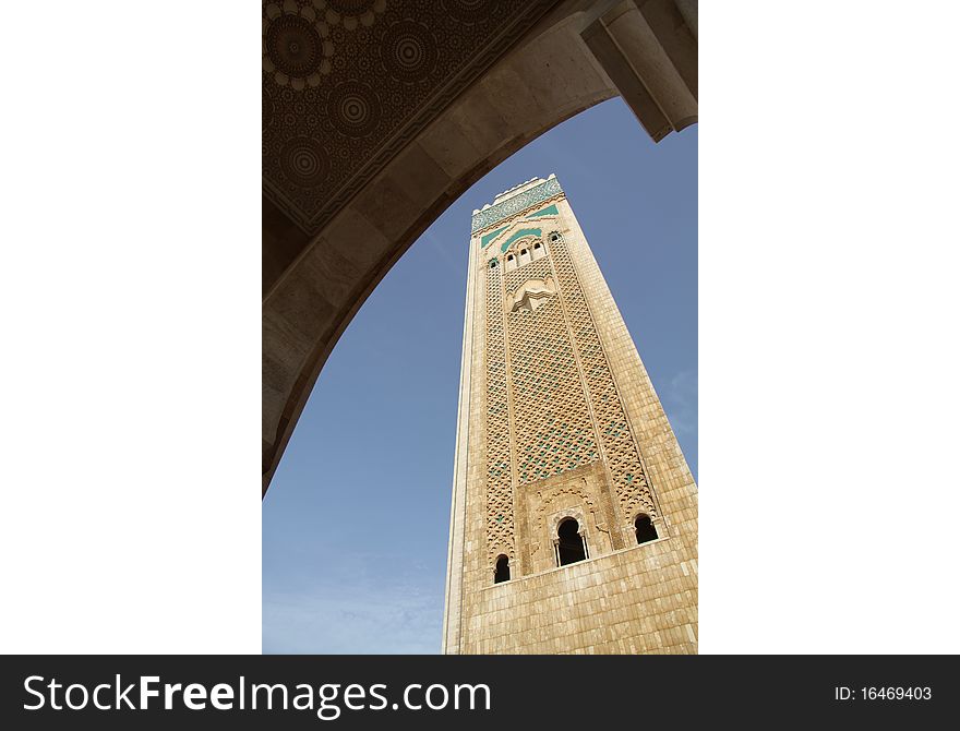 Tower of Hassan II Mosque in Casablanca, Morocco