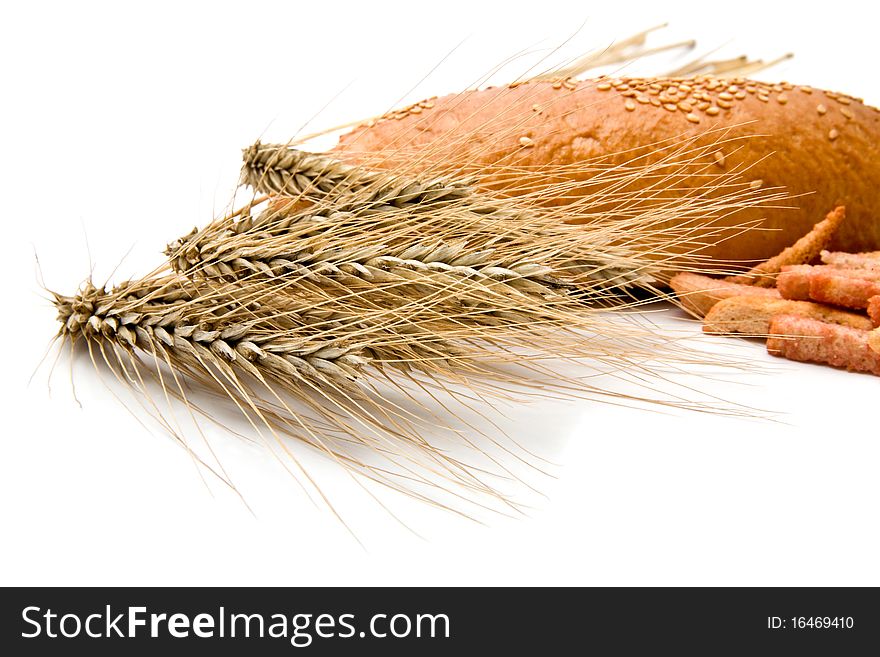 Bread with ears on a white background