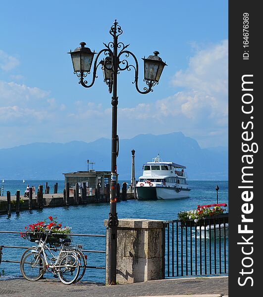 Summer view over of lake Garda in Italy, Europe. Beautiful landscape with lake. Summer view over of lake Garda in Italy, Europe. Beautiful landscape with lake.