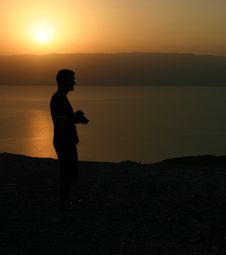 Photographer During Sunrise Stock Photos Photographer During Sunrise Stock Photos