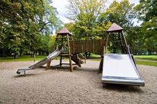 Slides In Park During Autumn, Wide Range Of Colors Royalty Free Stock Image Slides In Park During Autumn, Wide Range Of Colors Royalty Free Stock Image