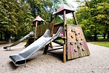 Slides In Park During Autumn, Wide Range Of Colors Royalty Free Stock Images Slides In Park During Autumn, Wide Range Of Colors Royalty Free Stock Images