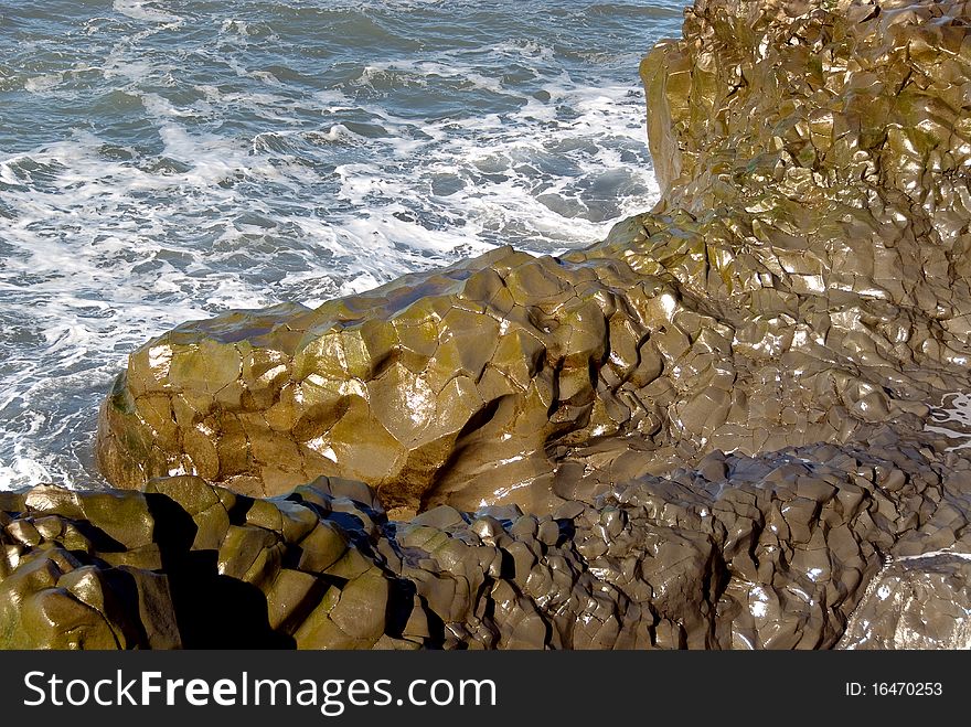 Polished rocks made by the raging seas. Polished rocks made by the raging seas