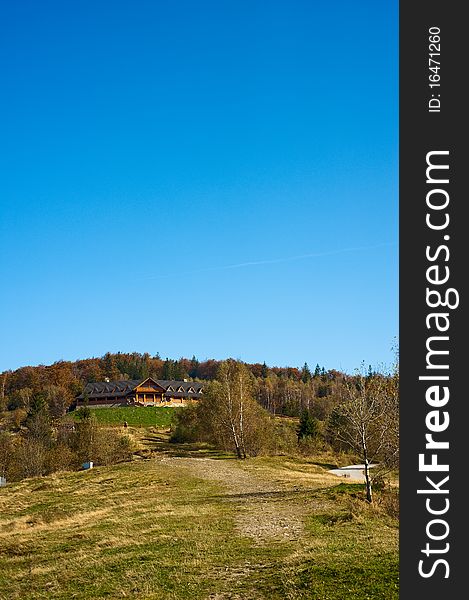 Villa on the top of the mountain. Photo made in Poland