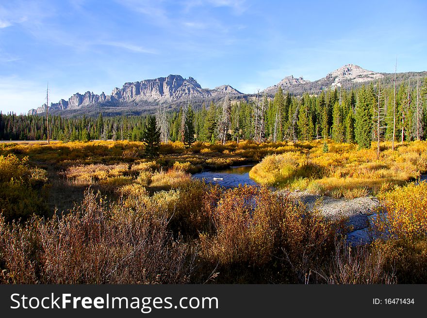 Elk Ridge in Wyoming in Autumn time