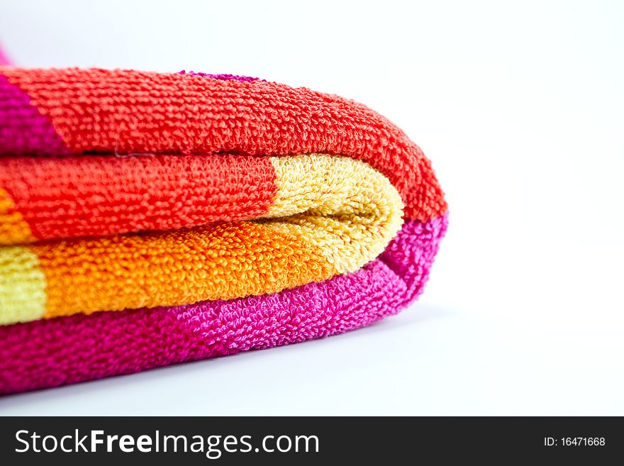 Colorful towel on a white background