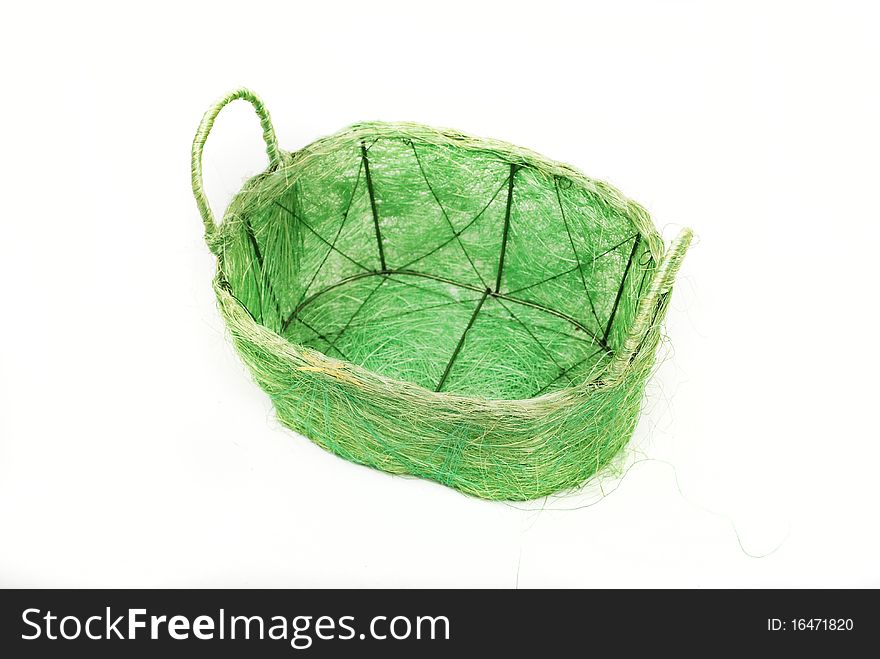 Green Bio basket made from iron and natural fibers.