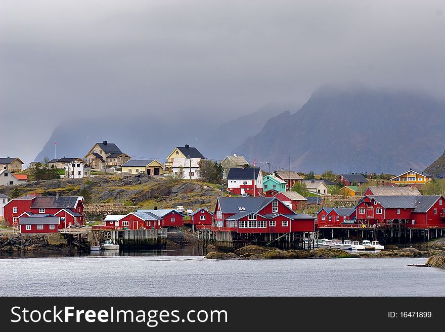 Little fisherman's town on the Lofoten Islands, Norway. Little fisherman's town on the Lofoten Islands, Norway