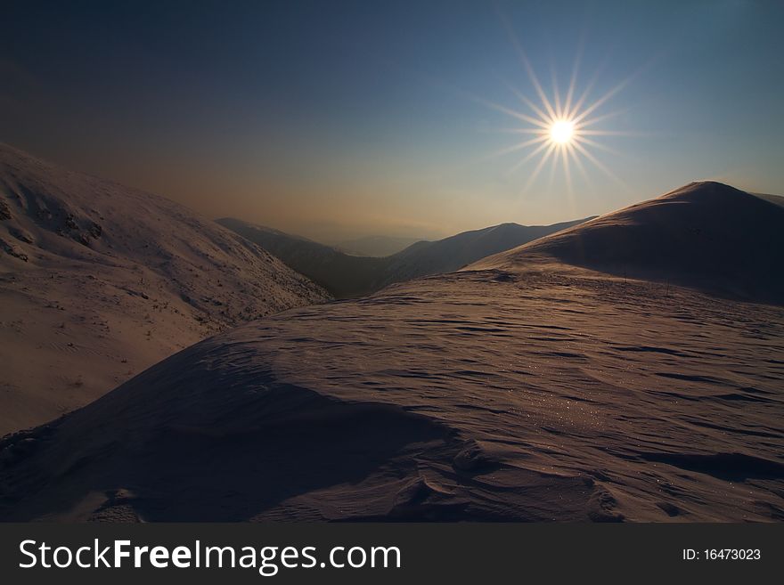Winter landscape in the Slovakia, Karpathian mountains Nizke Tatry. Winter landscape in the Slovakia, Karpathian mountains Nizke Tatry