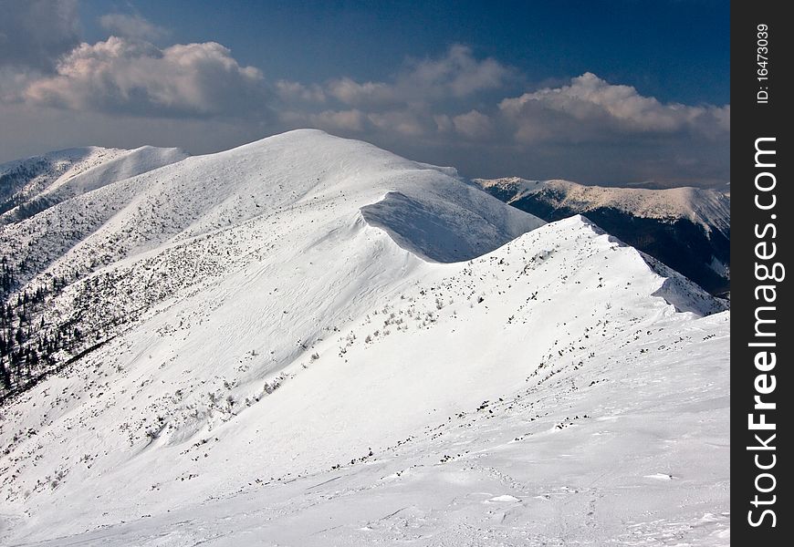 Winter landscape in the Slovakia, Karpathian mountains Nizke Tatry. Winter landscape in the Slovakia, Karpathian mountains Nizke Tatry