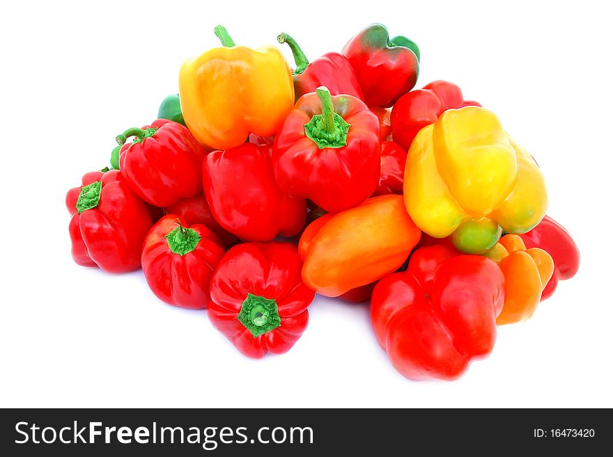 Red sweet pepper isolated on the white background