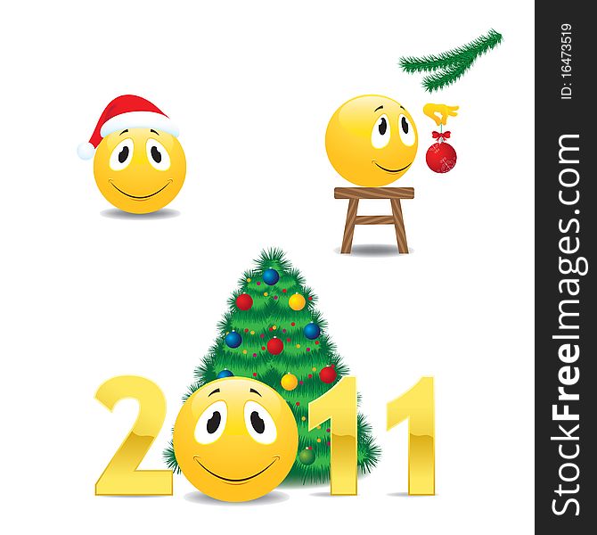 Vector illustration of icons on the theme of Christmas. Vector illustration of icons on the theme of Christmas