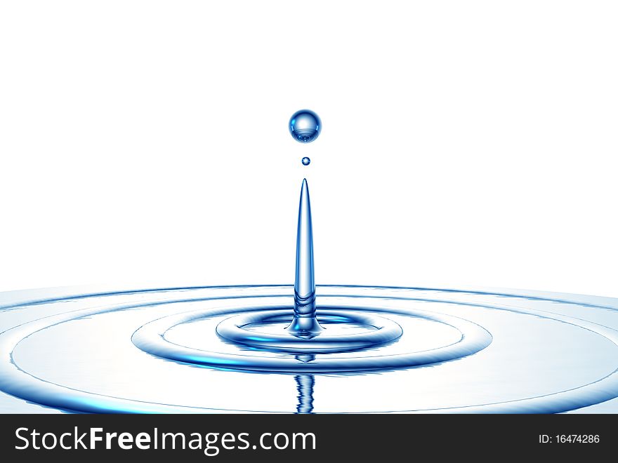 The water drop and ripples, are executed in the 3D-editor