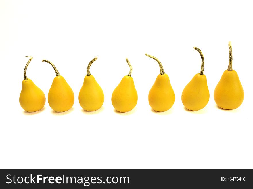 Pumpkins on a white background