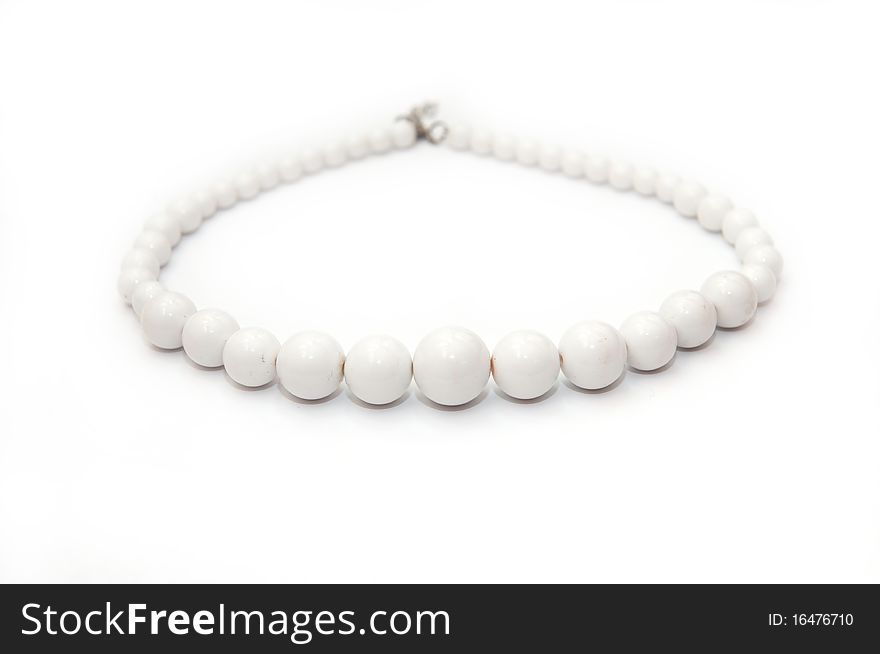 White bead isolated on white