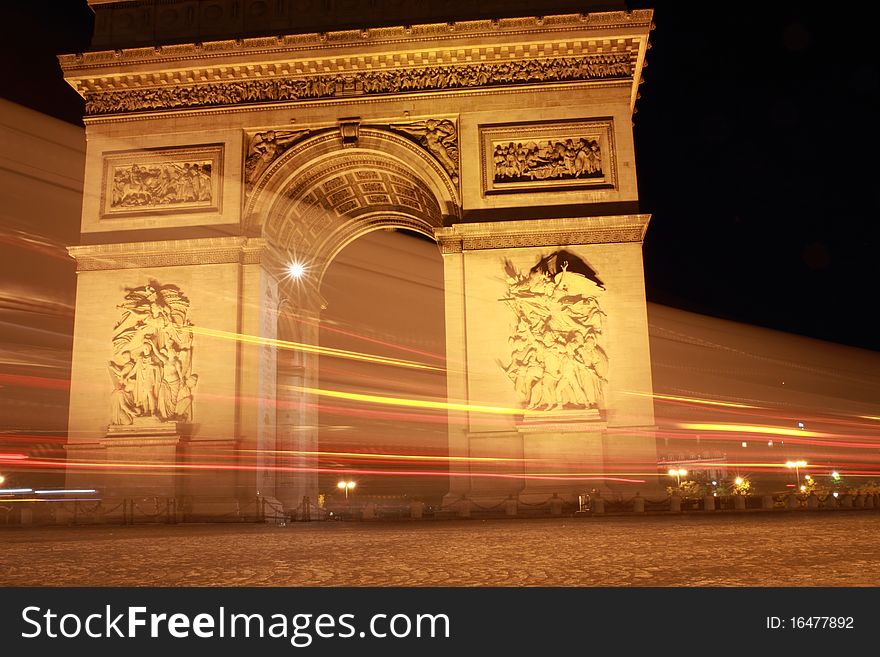 Traffic flow at Arc Du Triomphe Paris, France