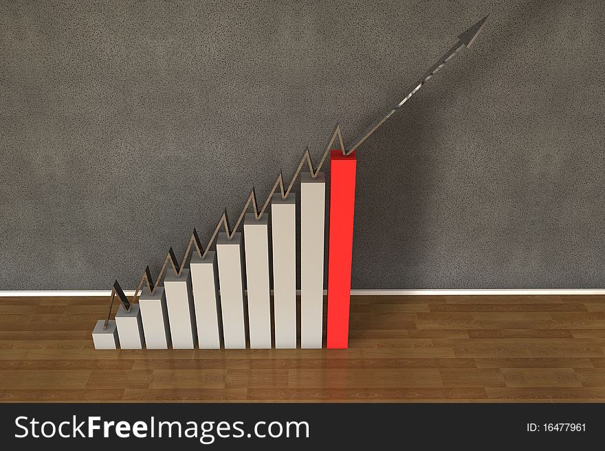 Financial business stat background with arrow in 3d. Financial business stat background with arrow in 3d