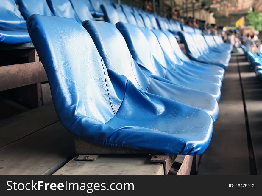 An empty stadium with empty tribunes. An empty stadium with empty tribunes