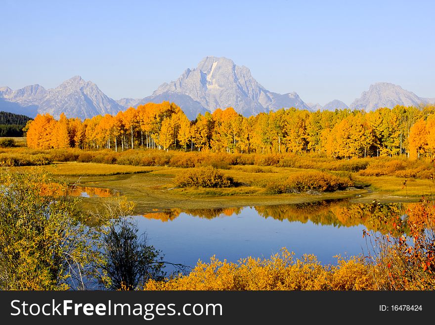 Oxbow Bend in Tetons National Park in Wyoming. Oxbow Bend in Tetons National Park in Wyoming.