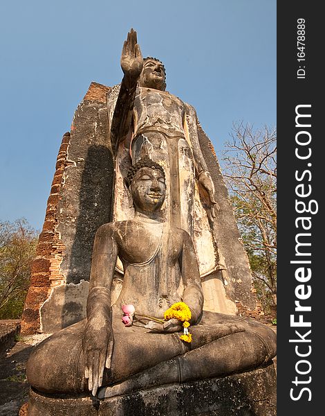 Buddha Statue and Worship, Historical Park Sukhothai, Thailand