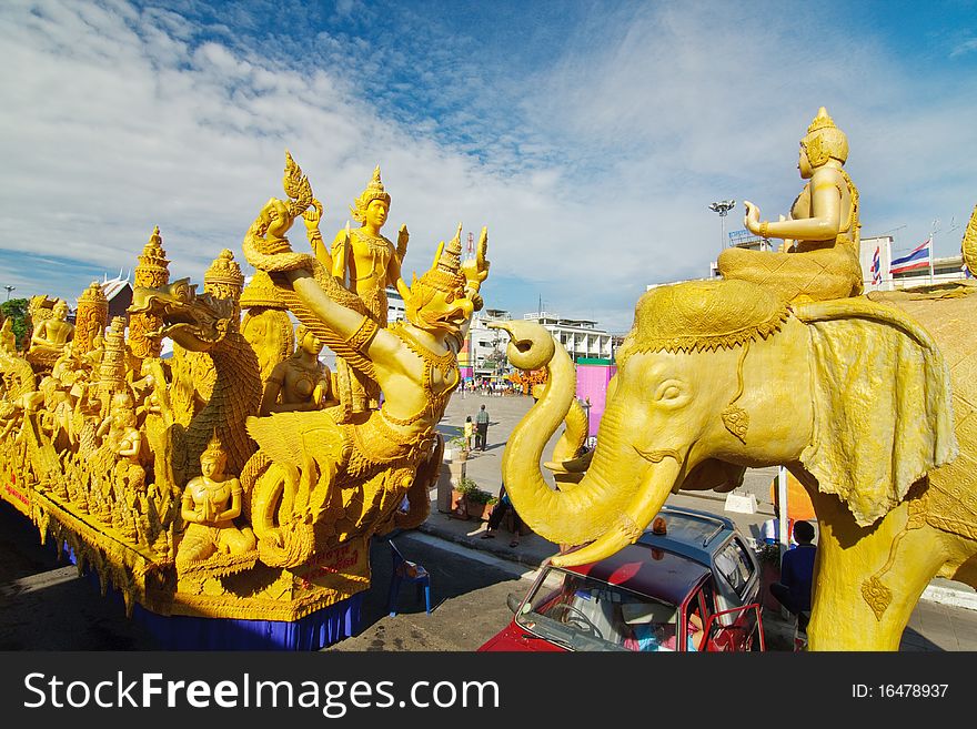 Candle Statue Festival, Nakonratchasima Province, Thailand