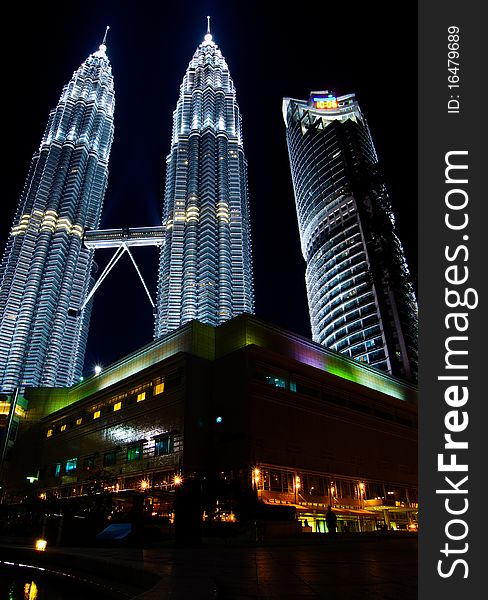 Petronas twin towers in Kuala Lampur,Malaysia by night. Petronas twin towers in Kuala Lampur,Malaysia by night