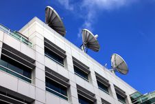 Pointing At The Sky, Satellite Dishes. Stock Images