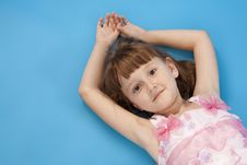 Small Girl Lies Relax. Royalty Free Stock Photography Small Girl Lies Relax. Royalty Free Stock Photography