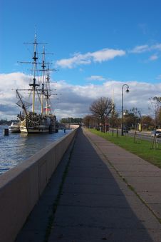 Quay Yard Neva River Royalty Free Stock Photography Quay Yard Neva River Royalty Free Stock Photography