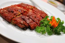Chinese Vegetarian Deep Fried Pork Slices Stock Photos
