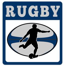 Rugby Player Kicking Ball Stock Photo Rugby Player Kicking Ball Stock Photo