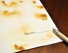Pen And Old Paper For Signature Royalty Free Stock Images Pen And Old Paper For Signature Royalty Free Stock Images