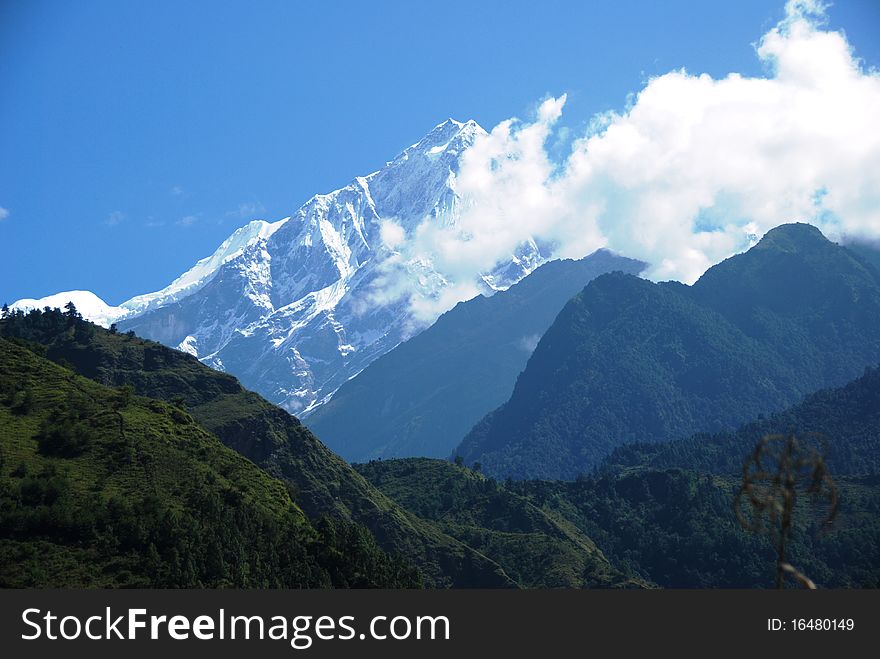 Snow And Mountains In Nepal