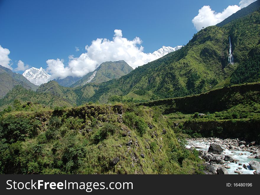 The around Annapurna trek in Nepal. The around Annapurna trek in Nepal