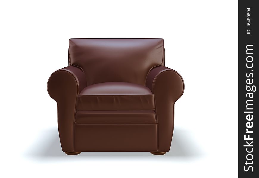 Modern 3d chair on the white background. Modern 3d chair on the white background