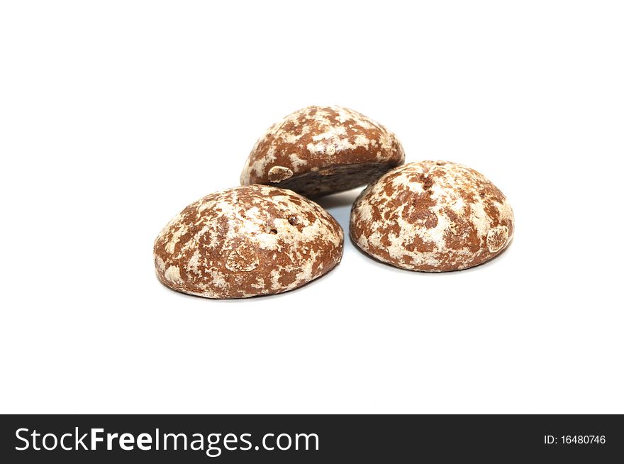 Photo of the ginger breads on white background