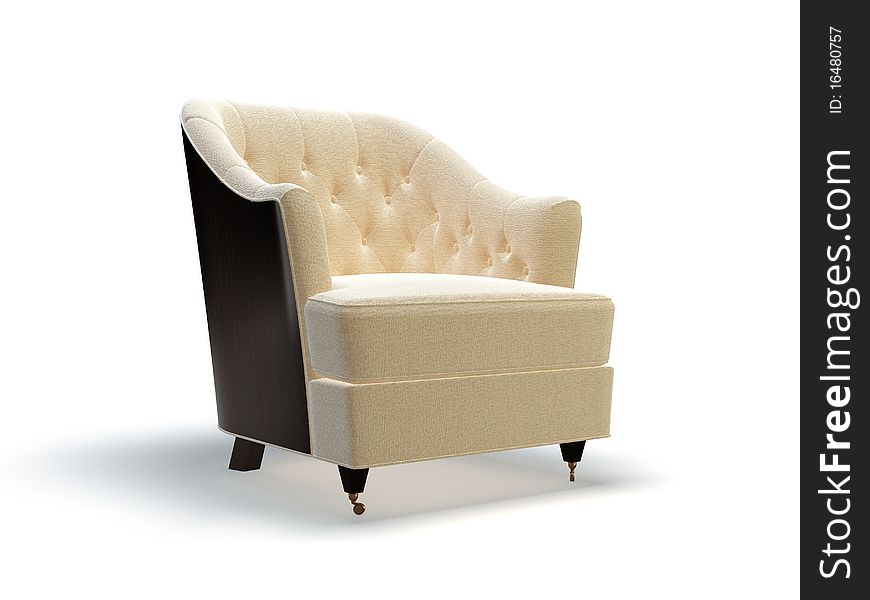 Stylish 3d chair on the white background. Stylish 3d chair on the white background