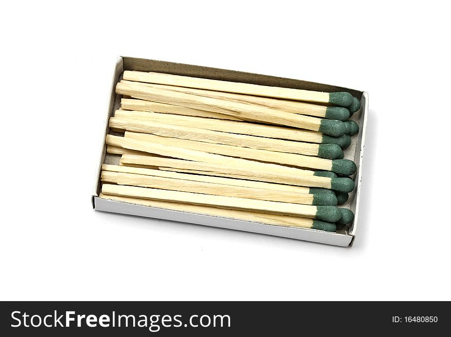 A box of  matches isolated on white background