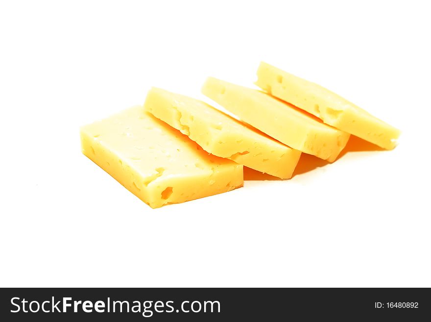 Photo of the cheese on white background